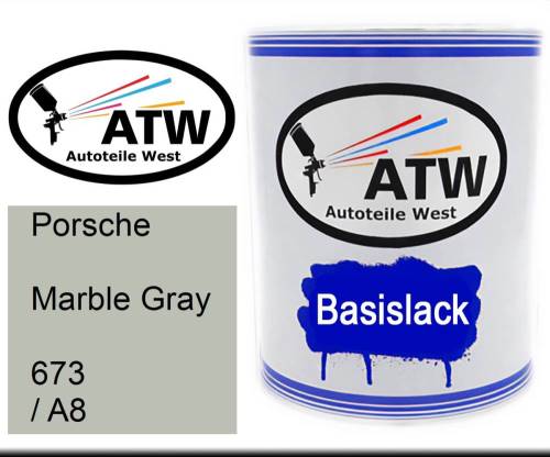 Porsche, Marble Gray, 673 / A8: 1L Lackdose, von ATW Autoteile West.